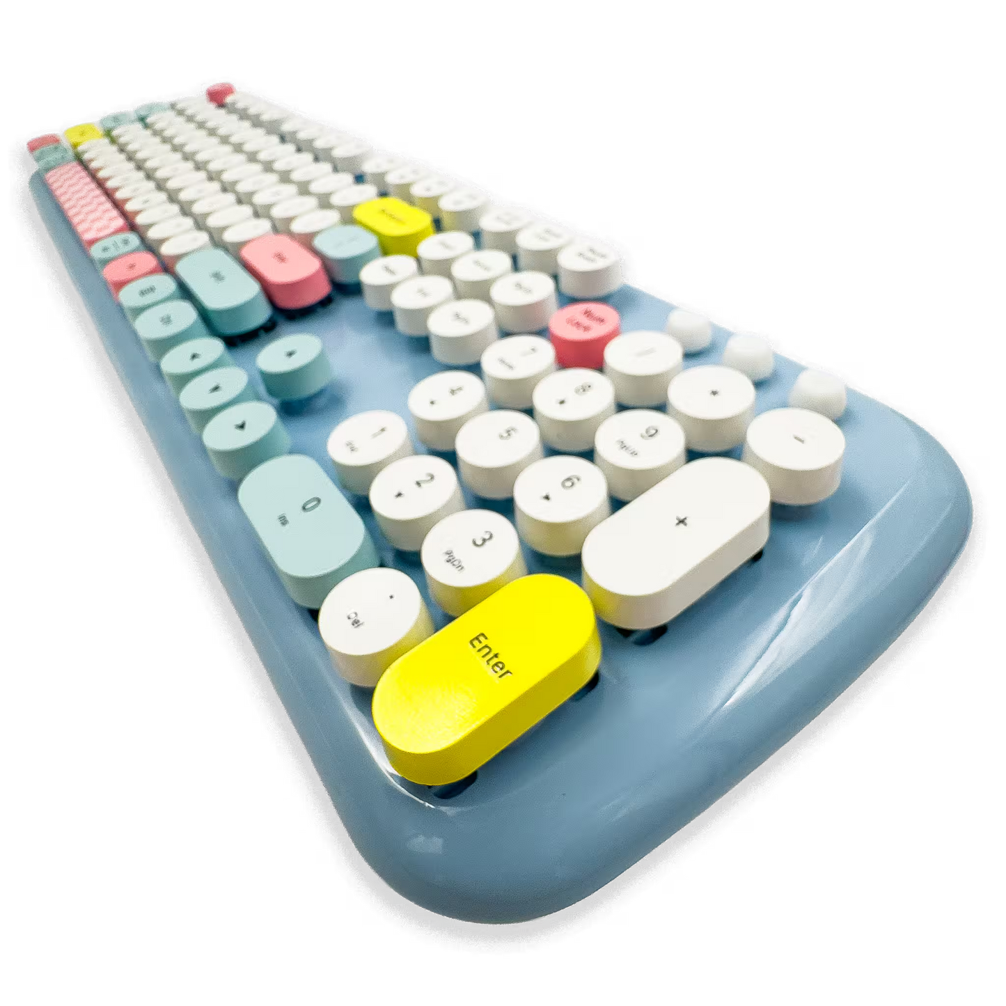 Combo Teclado y Mouse Inalámbrico Geezer Zero - Azul | 104 Teclas Redondas Full-Size | Bajo Ruido | 2.4G