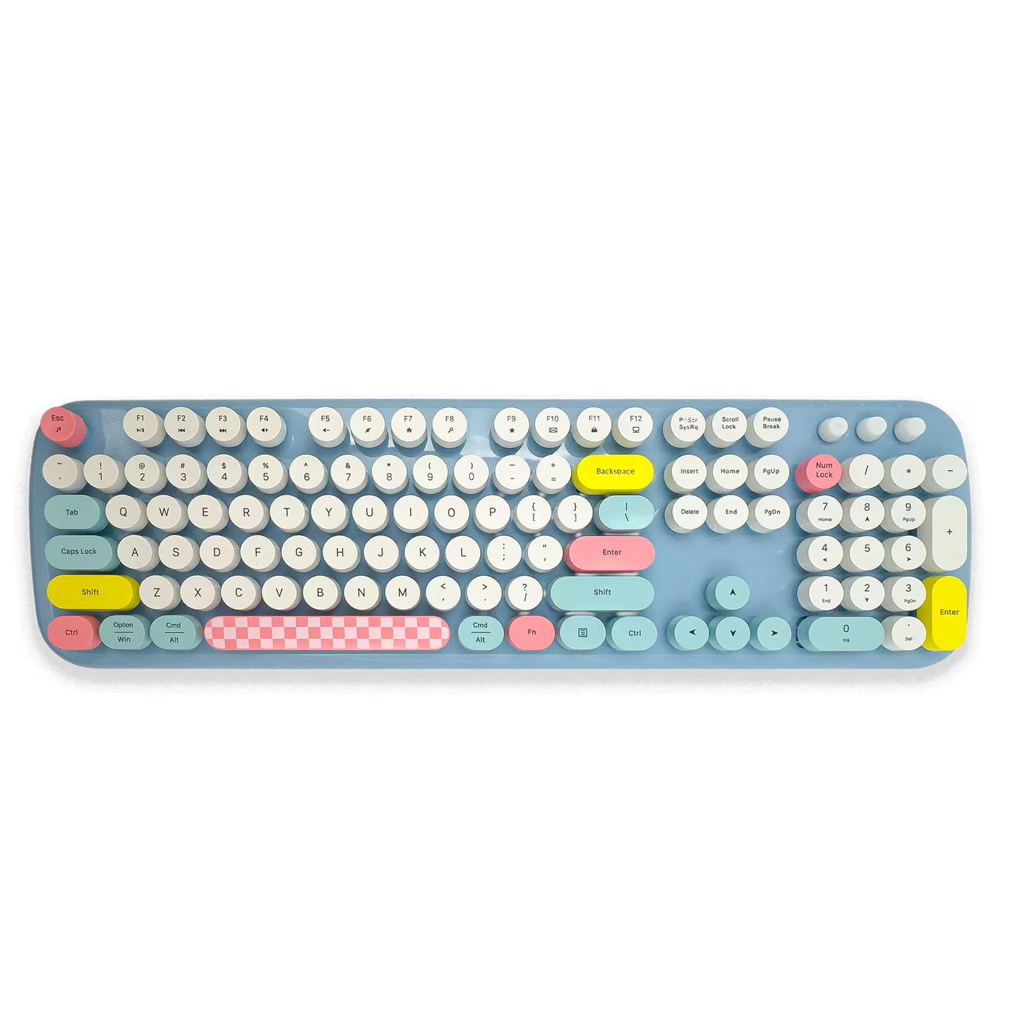 Combo Teclado y Mouse Inalámbrico Geezer Zero - Azul | 104 Teclas Redondas Full-Size | Bajo Ruido | 2.4G