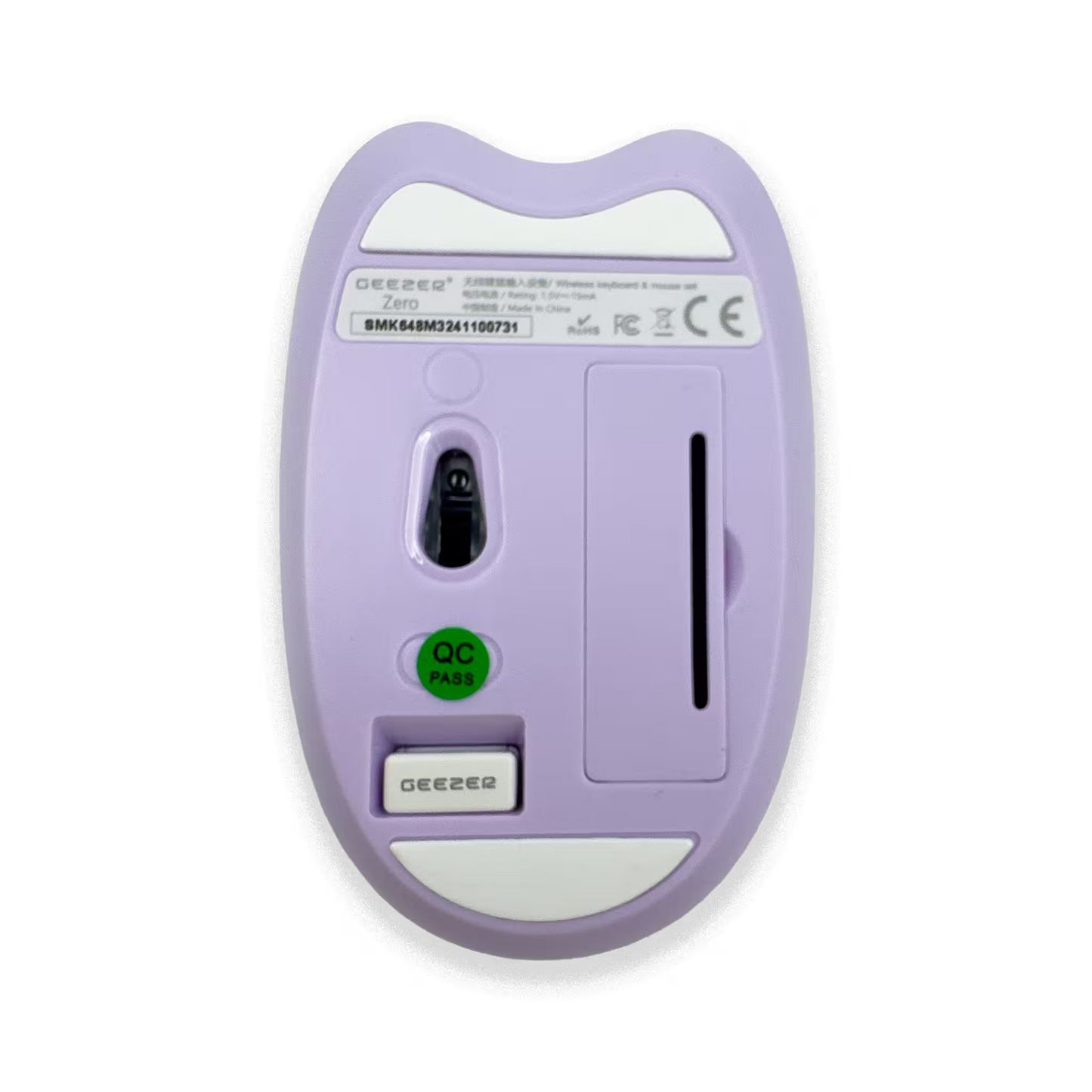Combo Teclado y Mouse Inalámbrico Geezer Zero - Morado | 104 Teclas Redondas Full-Size | Bajo Ruido | 2.4G