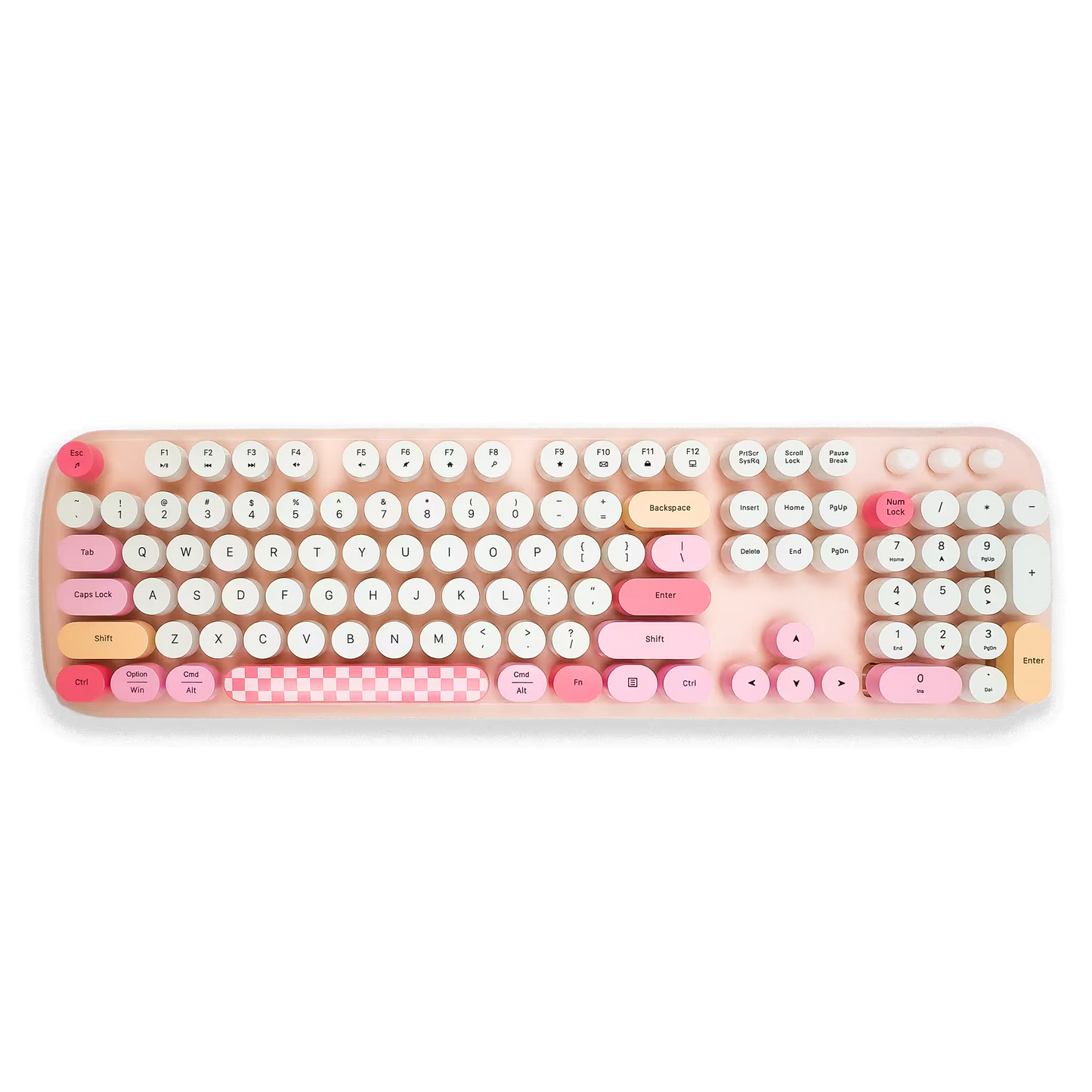 Combo Teclado y Mouse Inalámbrico Geezer Zero - Rosado | 104 Teclas Redondas Full-Size | Bajo Ruido | 2.4G