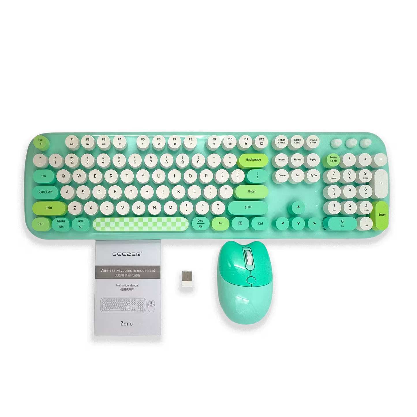 COMBO TECLADO Y MOUSE GEEZER ZERO VERDE