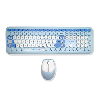 COMBO TECLADO Y MOUSE INALÁMBRICO MOFII-66PRO| AZUL