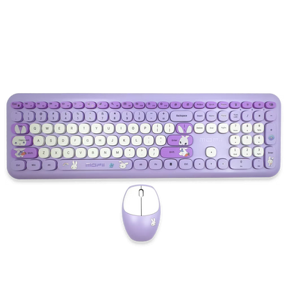 COMBO TECLADO Y MOUSE INALÁMBRICO MOFII-66PRO| MORADO