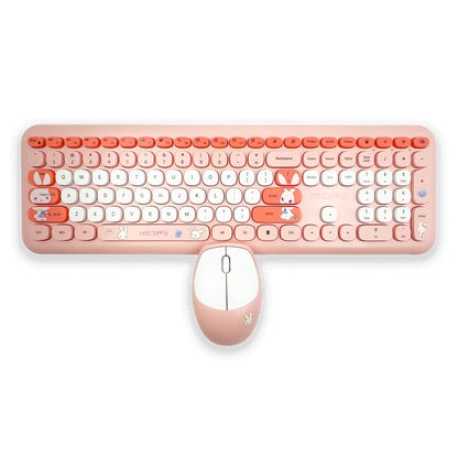 COMBO TECLADO Y MOUSE INALÁMBRICO MOFII-66PRO| ROSADO