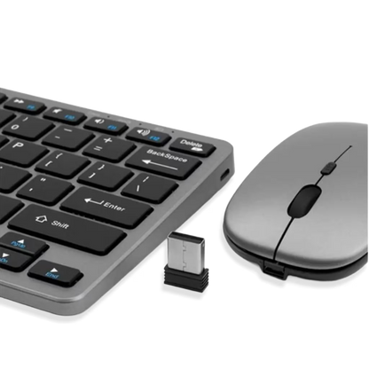 Combo Teclado y Mouse Inalámbrico Weibo WB-8077 Recargable - Bluetooth 5.0 + 2.4G con Ñ