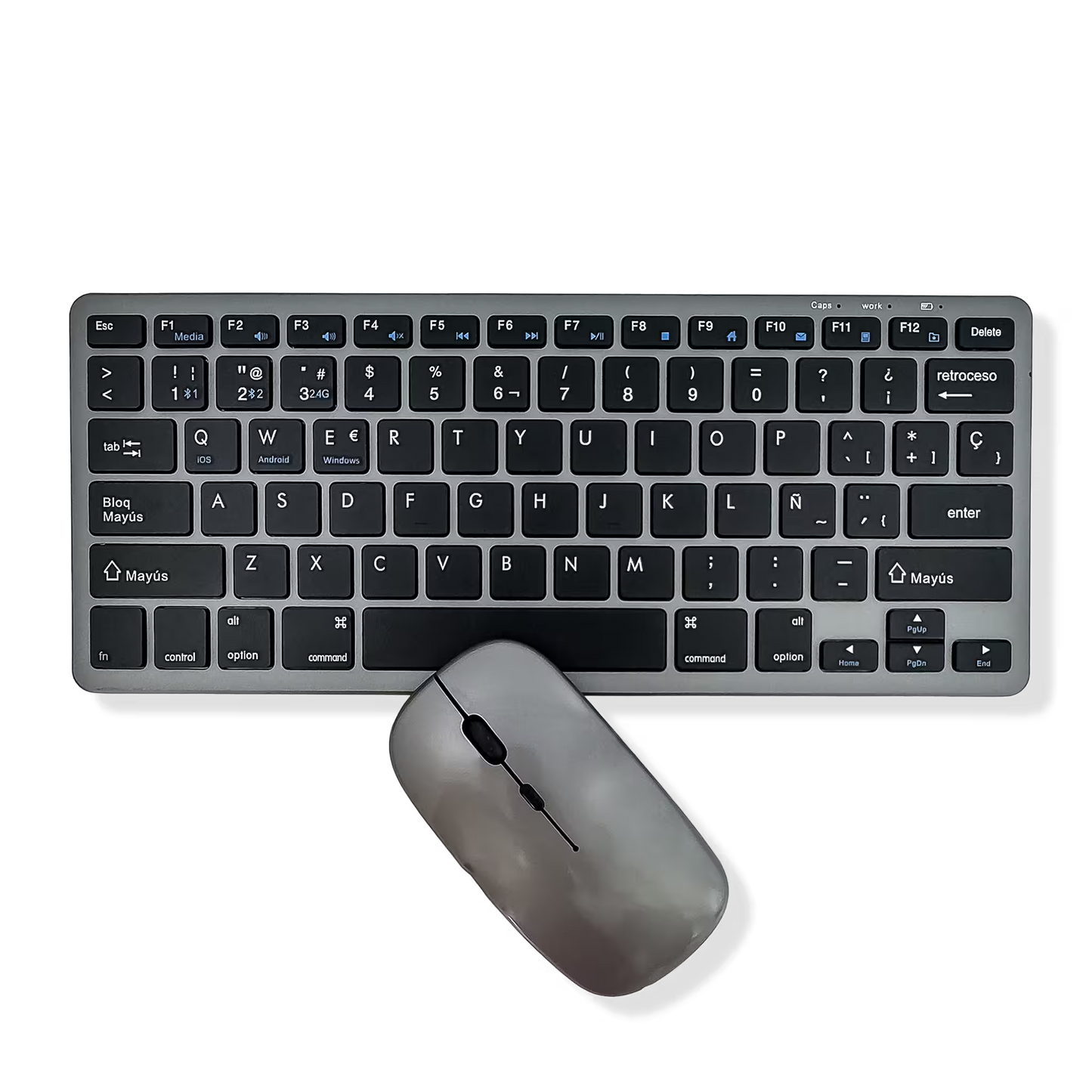 Combo Teclado y Mouse Inalámbrico Weibo WB-8077 Recargable - Bluetooth 5.0 + 2.4G con Ñ