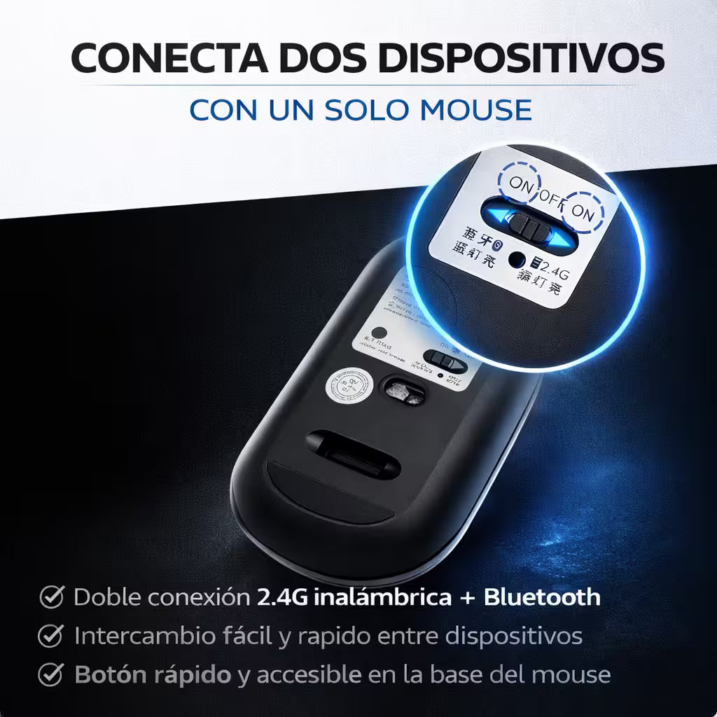 Combo Teclado y Mouse Inalámbrico Weibo WB-8077 Recargable - Bluetooth 5.0 + 2.4G con Ñ