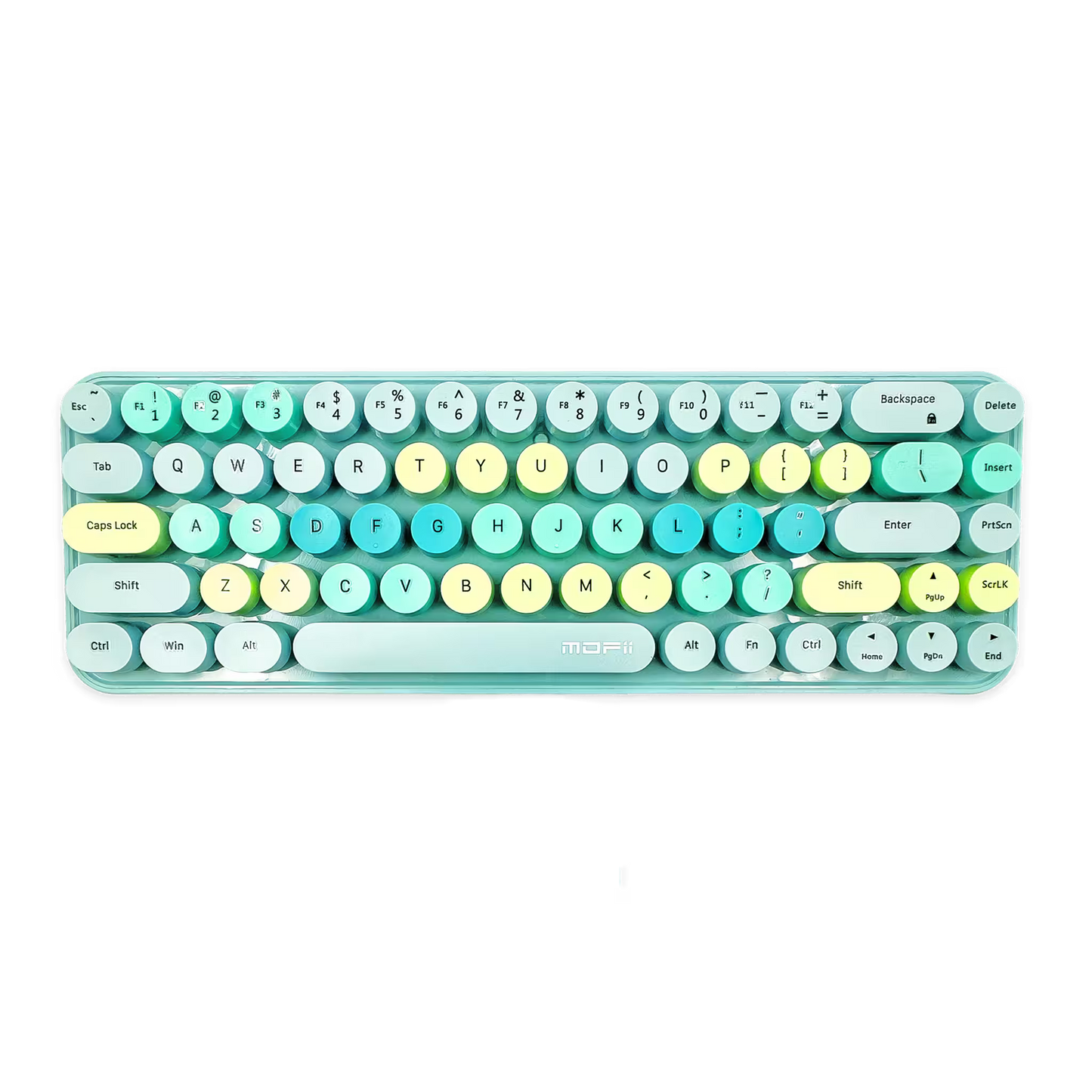 Combo Teclado y Mouse Inalámbrico Mofii Retro - 68 Teclas Redondas Turquesa | 2.4G Receptor Único