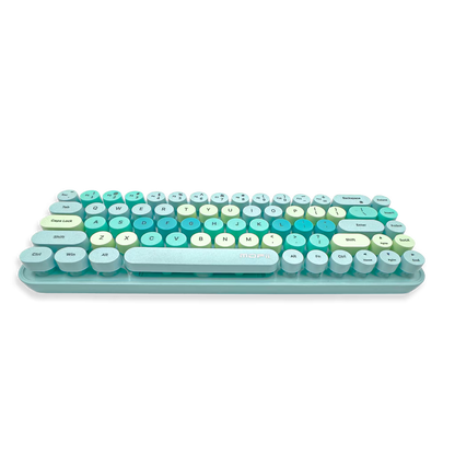 Combo Teclado y Mouse Inalámbrico Mofii Retro - 68 Teclas Redondas Turquesa | 2.4G Receptor Único