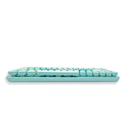 Combo Teclado y Mouse Inalámbrico Mofii Retro - 68 Teclas Redondas Turquesa | 2.4G Receptor Único