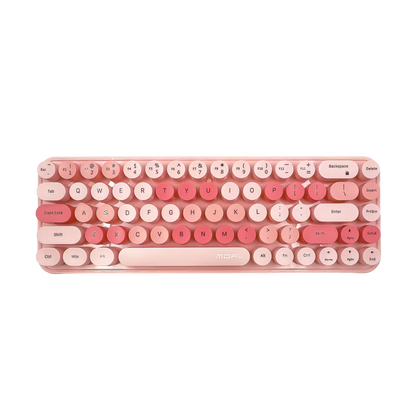 Combo Teclado y Mouse Inalámbrico Mofii Retro - 68 Teclas Redondas Rosado | 2.4G Receptor Único