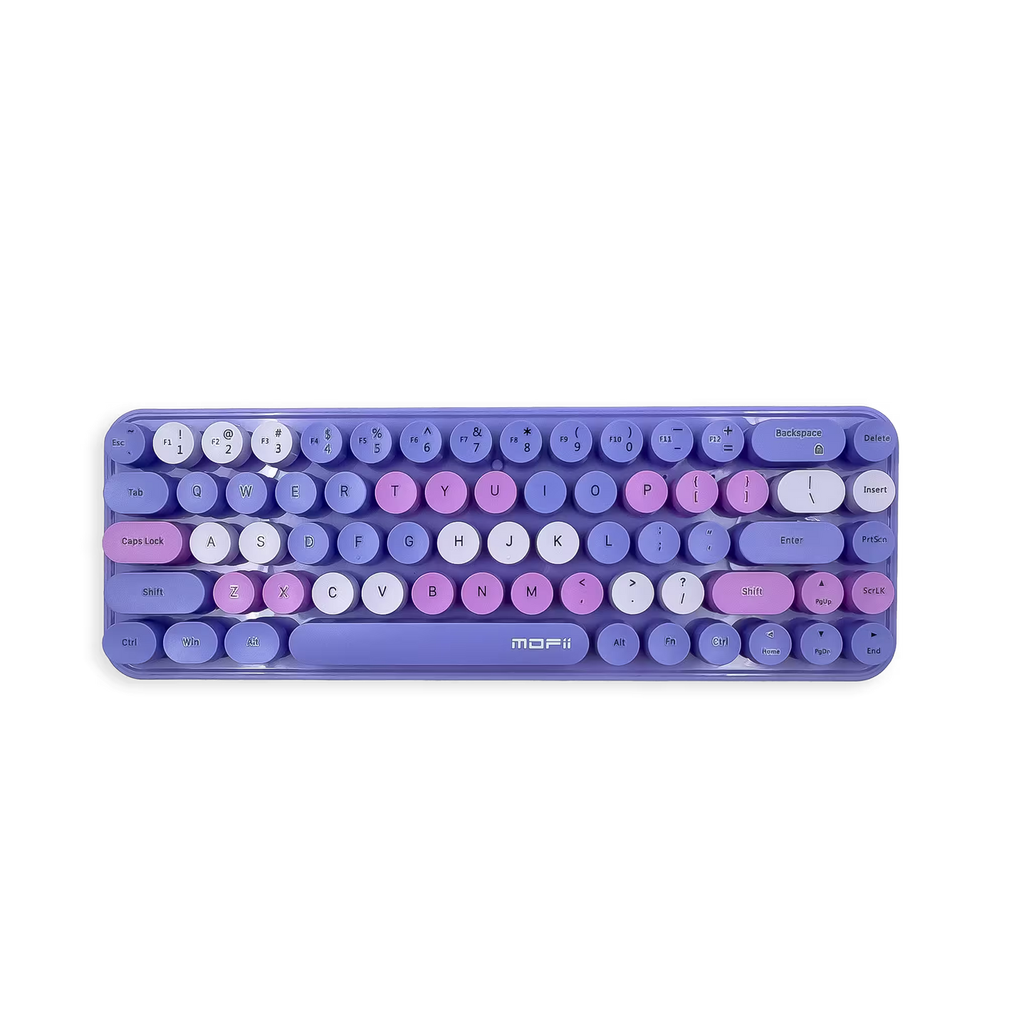 Combo Teclado y Mouse Inalámbrico Mofii Retro - 68 Teclas Redondas Morado | 2.4G Receptor Único