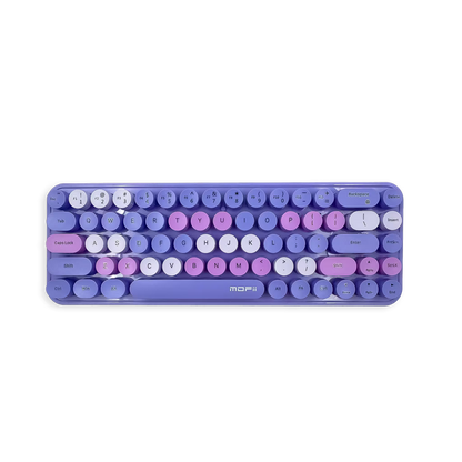 Combo Teclado y Mouse Inalámbrico Mofii Retro - 68 Teclas Redondas Morado | 2.4G Receptor Único