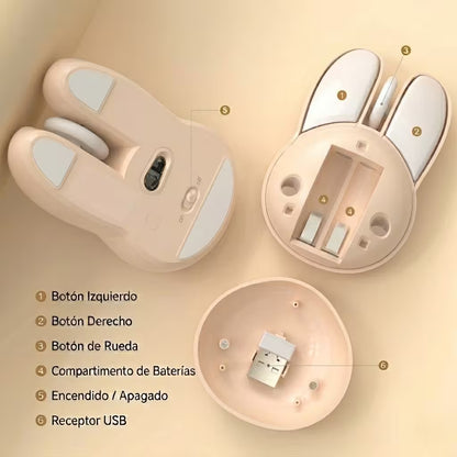 Mouse Inalámbrico Silencioso Mofii M6 - Beige 1200 DPI 2.4G | Ergonómico Para Ella