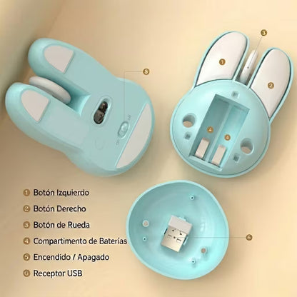 Mouse Inalámbrico Silencioso Mofii M6 - Turquesa 1200 DPI 2.4G | Ergonómico Para Ella