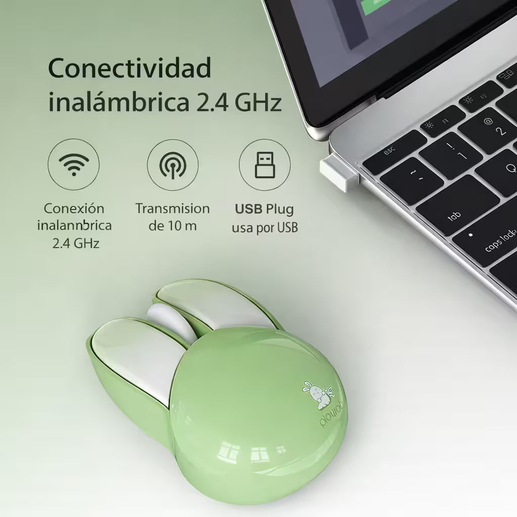 Mouse Inalámbrico Silencioso Mofii M6 - Verde 1200 DPI 2.4G | Ergonómico Para Ella