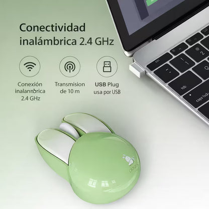 Mouse Inalámbrico Silencioso Mofii M6 - Verde 1200 DPI 2.4G | Ergonómico Para Ella