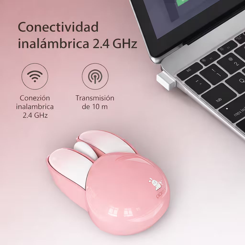 Mouse Inalámbrico Silencioso Mofii M6 - Rosa Pastel 1200 DPI 2.4G | Ergonómico Para Ella