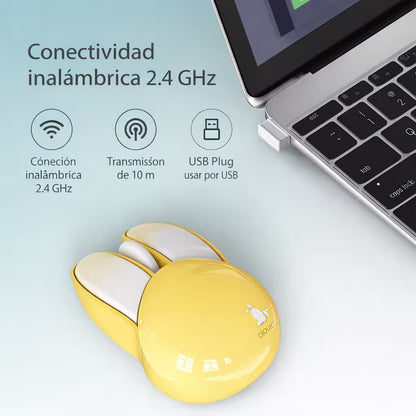 Mouse Inalámbrico Silencioso Mofii M6 - Amarillo 1200 DPI 2.4G | Ergonómico Para Ella