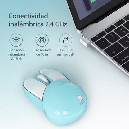 Mouse Inalámbrico Silencioso Mofii M6 - Turquesa 1200 DPI 2.4G | Ergonómico Para Ella