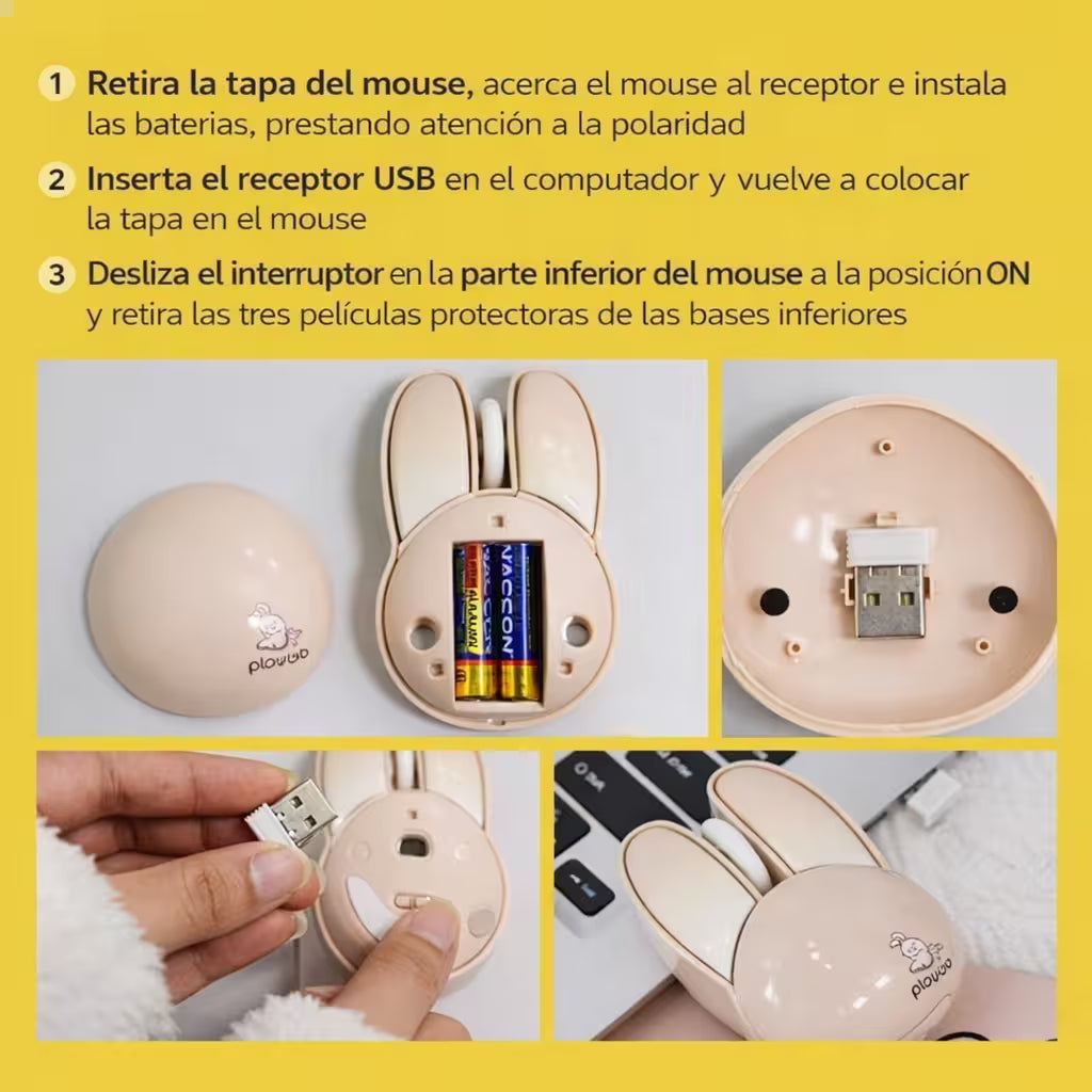 Mouse Inalámbrico Silencioso Mofii M6 - Rosa Pastel 1200 DPI 2.4G | Ergonómico Para Ella