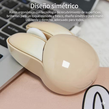Mouse Inalámbrico Silencioso Mofii M6 - Beige 1200 DPI 2.4G | Ergonómico Para Ella