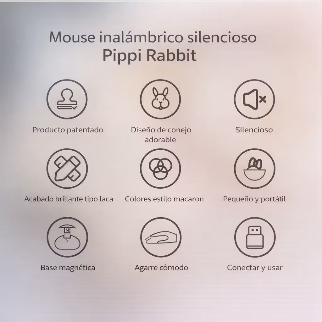 Mouse Inalámbrico Silencioso Mofii M6 - Rosa Pastel 1200 DPI 2.4G | Ergonómico Para Ella