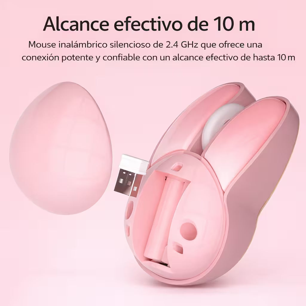 Mouse Inalámbrico Silencioso Mofii M6 - Rosa Pastel 1200 DPI 2.4G | Ergonómico Para Ella