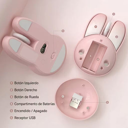 Mouse Inalámbrico Silencioso Mofii M6 - Rosa Pastel 1200 DPI 2.4G | Ergonómico Para Ella