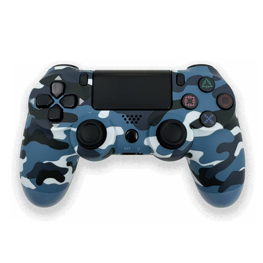 Control Genérico Compatible PS4 - Camuflado Azul | Bluetooth Vibración Dual Panel Táctil Altavoz