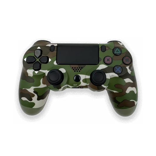 Control Genérico Compatible PS4 - Camuflado Verde | Bluetooth Vibración Dual Panel Táctil Altavoz