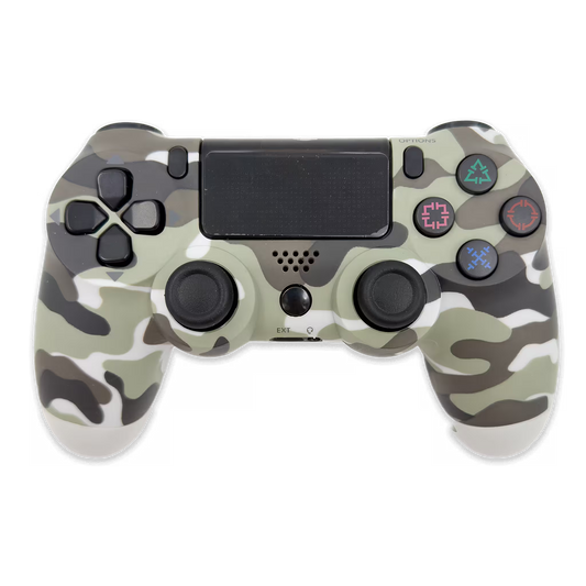 Control Genérico Compatible PS4 - Camuflado Gris | Bluetooth Vibración Dual Panel Táctil Altavoz