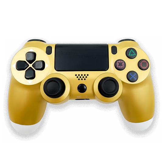 Control Genérico Compatible PS4 - Dorado | Bluetooth Vibración Dual Panel Táctil Altavoz