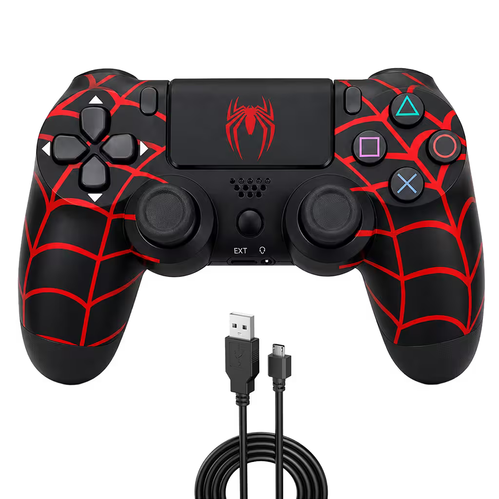 Control Genérico Compatible PS4 — Edición SpiderMan | Bluetooth Vibración Dual Panel Táctil