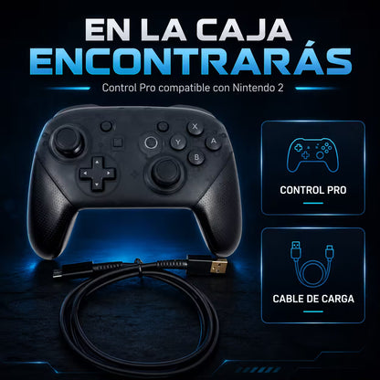 Control Pro Genérico Nintendo Switch - Negro | Bluetooth Vibración Dual Giroscopio | 8H Batería