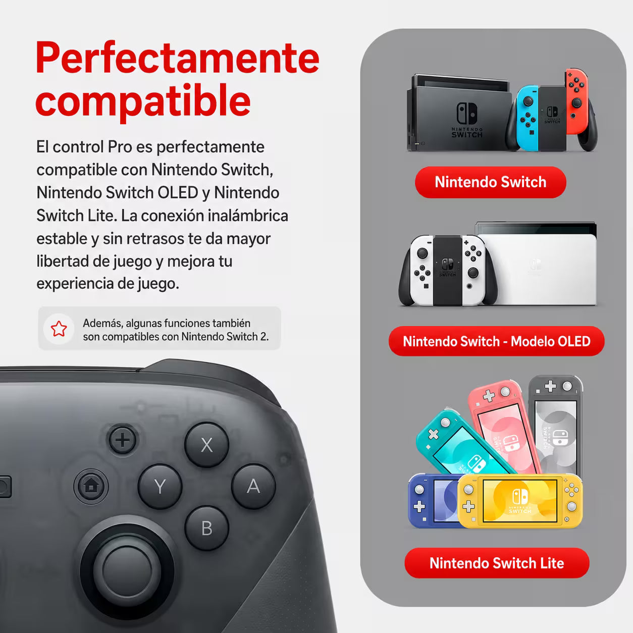 Control Pro Genérico Nintendo Switch - Negro | Bluetooth Vibración Dual Giroscopio | 8H Batería