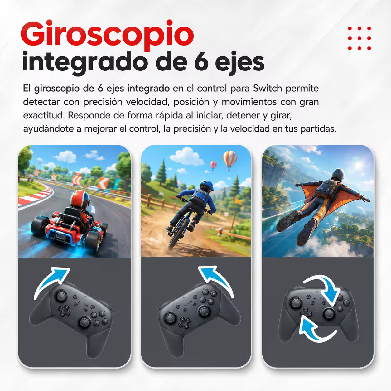 Control Pro Genérico Nintendo Switch - Negro | Bluetooth Vibración Dual Giroscopio | 8H Batería