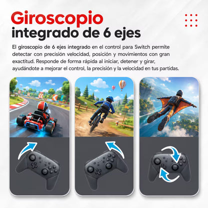 Control Pro Genérico Nintendo Switch - Negro | Bluetooth Vibración Dual Giroscopio | 8H Batería