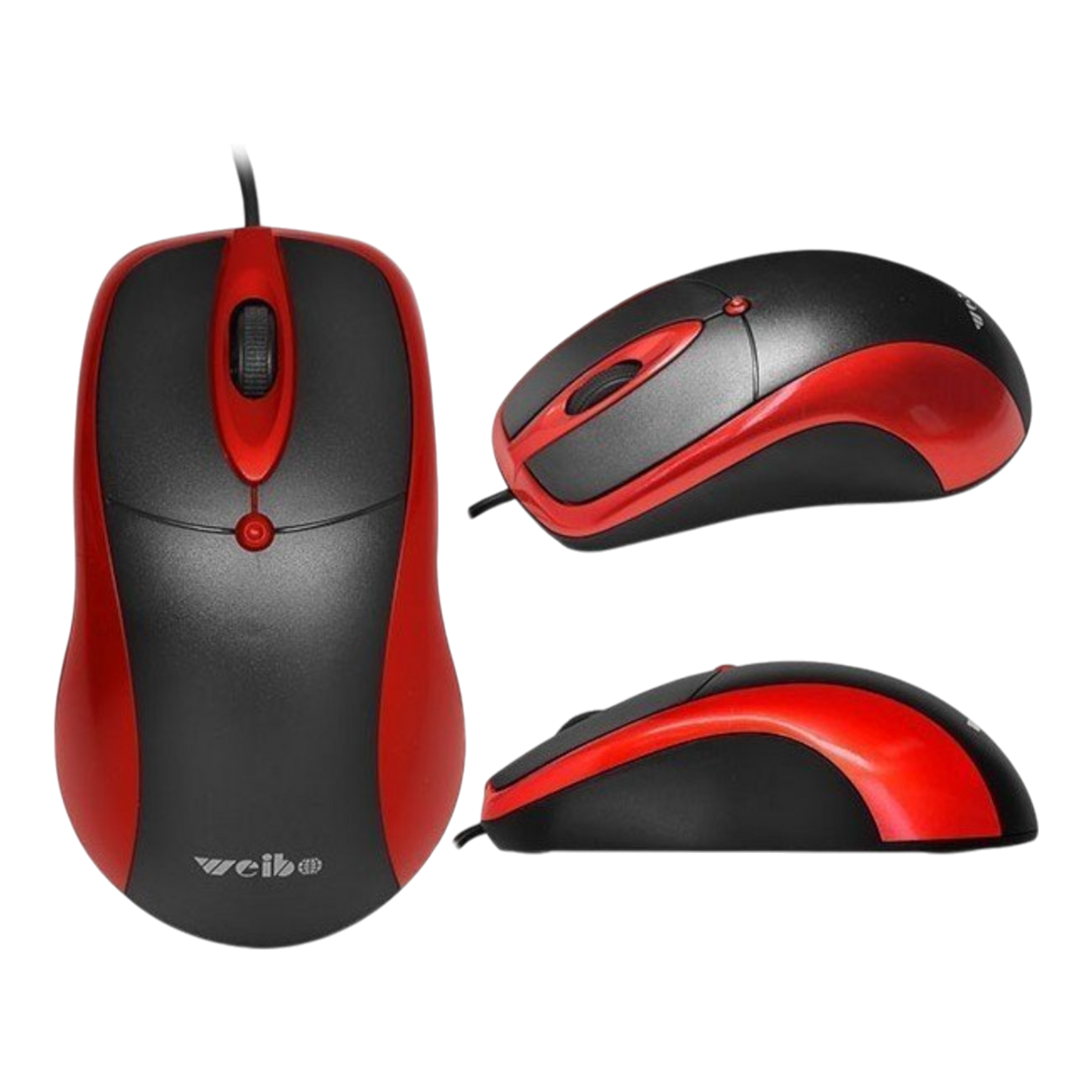 MOUSE ÓPTICO CON CABLE | WEIBO FC-5082 ROJO