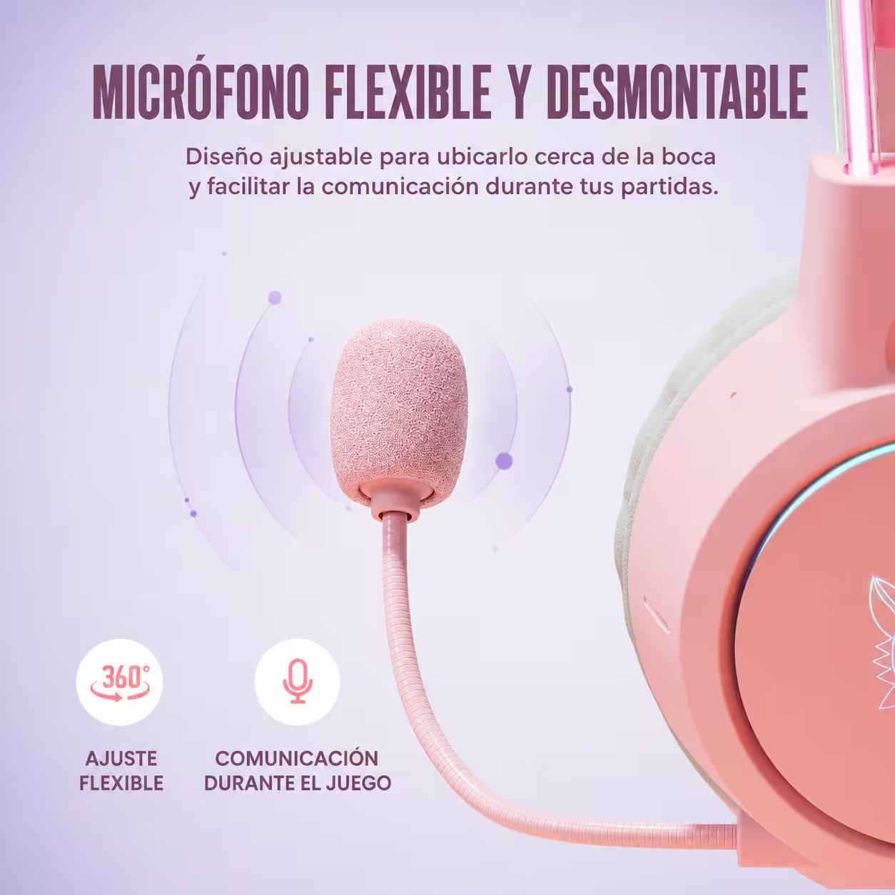 Diadema Gamer Onikuma X15 Pro Rosada – Sonido Envolvente 7.1 | Drivers 50mm | RGB | USB-C | Para Ellas
