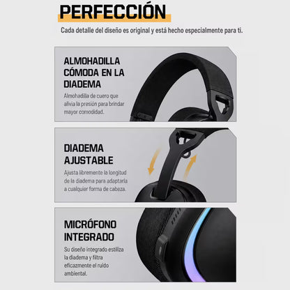 Audífonos Gamer Inalámbricos Onikuma GT805 | 4 en 1 | Mic Oculto ENC | 60H Batería | PS5, PC, Switch, Móvil