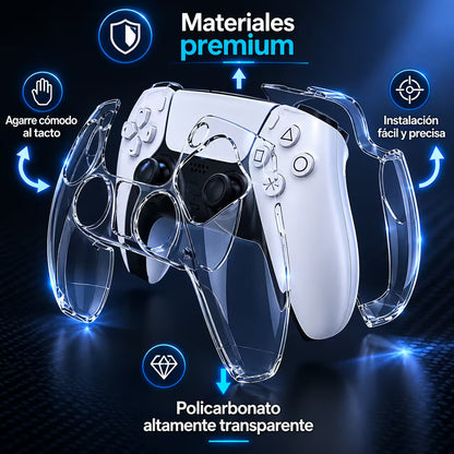 Carcasa Protectora Rígida Acrílico Control PS5 DualSense | Transparente Anti-Rañaduras