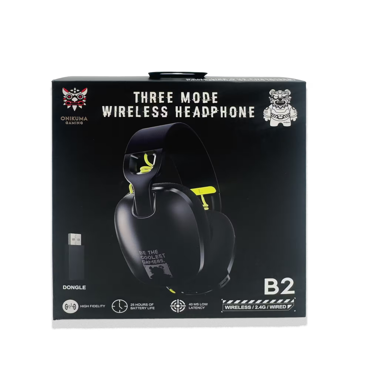 ONIKUMA B2 Gaming: Diademas Inalámbricos 3 Modos | Baja Latencia, Alta Fidelidad y 25h de Batería NEGRA