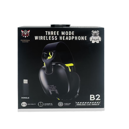 ONIKUMA B2 Gaming: Diademas Inalámbricos 3 Modos | Baja Latencia, Alta Fidelidad y 25h de Batería NEGRA
