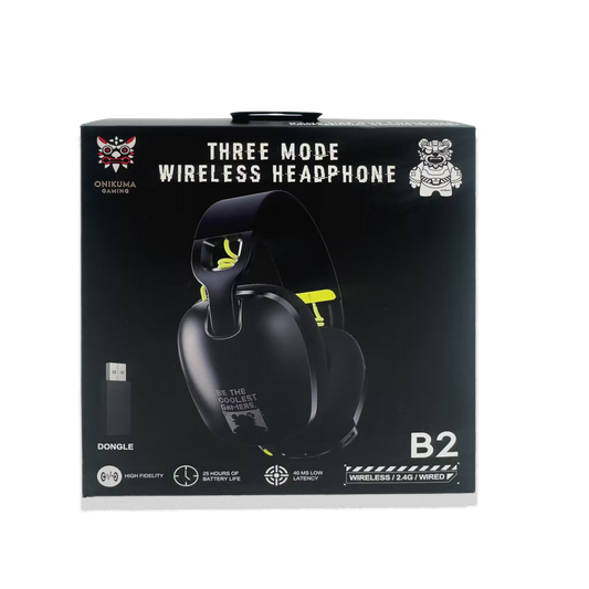 ONIKUMA B2 Gaming: Diademas Inalámbricos 3 Modos | Baja Latencia, Alta Fidelidad y 25h de Batería NEGRA