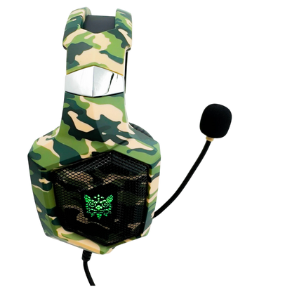 Diadema Gamer  ONIKUMA K8 VERDE CAMUFLADO