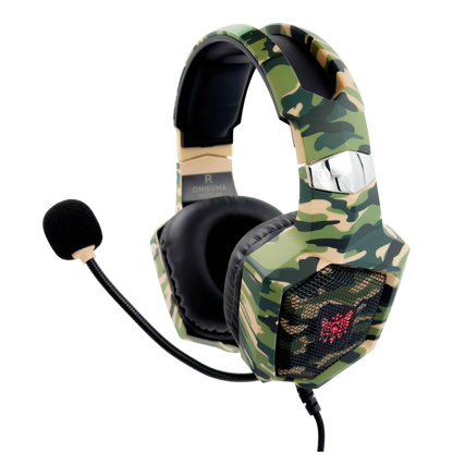 Diadema Gamer  ONIKUMA K8 VERDE CAMUFLADO