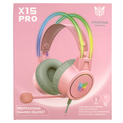 Diadema Gamer ONIKUMA X15 PRO ROSADA