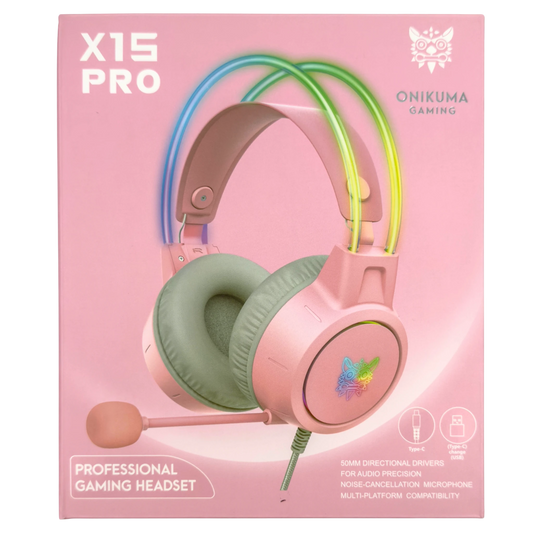 Diadema Gamer ONIKUMA X15 PRO ROSADA