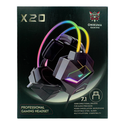 Diadema Gamer ONIKUMA X20, SONIDO 7.1